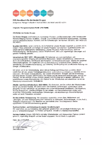 Politik des integrierten Managementsystems (IMS)