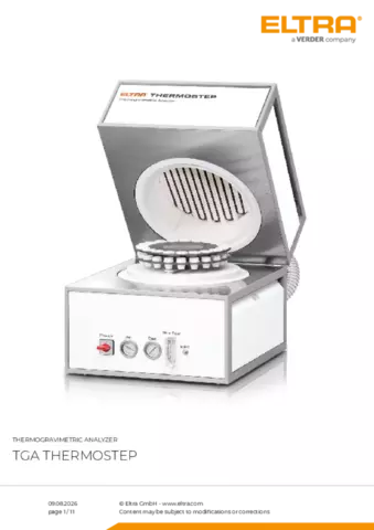 Product data sheet TGA Thermostep